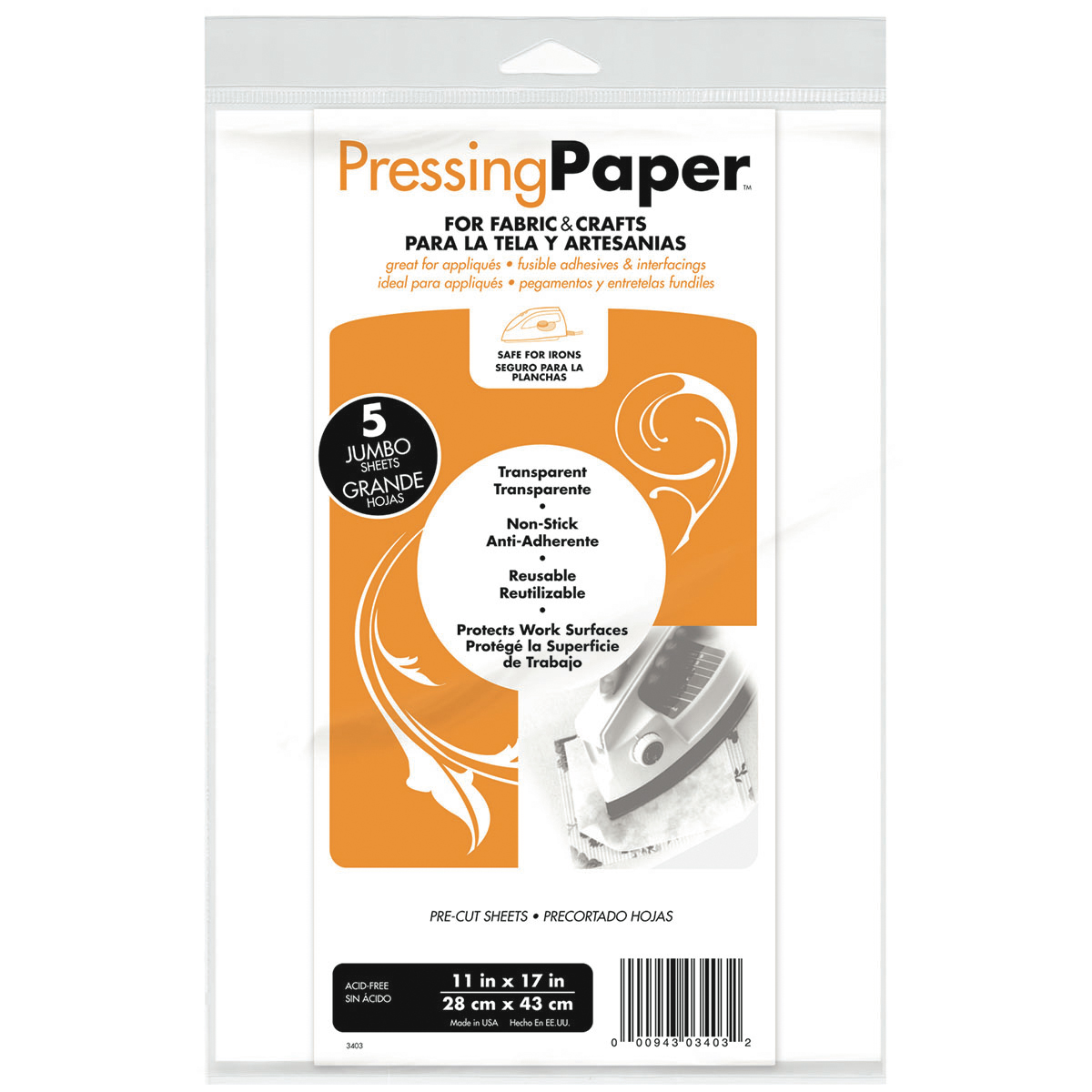 Pressing Paper For Fabric & Crafts 5/Pkg 11"X17"