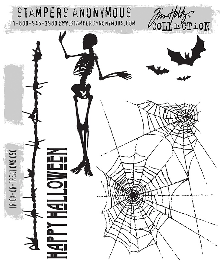 Tim Holtz Cling Stamps 7"X8.5"-Trick Or Treat