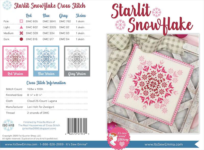 It's Sew Emma Cross Stitch Pattern Starlit Snowflake