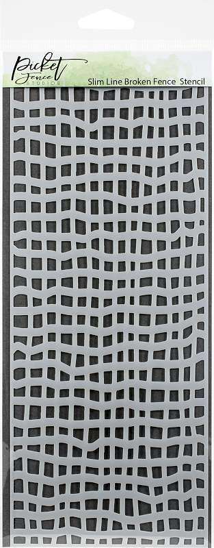 Picket Fence Studios Stencil 4"X10" Slim Line Broken Fence