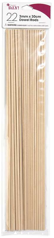 Dowel Rod .125"X12" 22/Pkg Natural 1/8" 22/Pkg