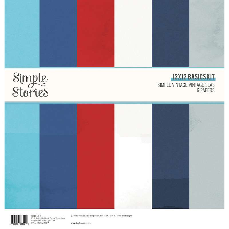 Simple Stories Basics Double-Sided Paper Pack 12"X12" 6/Pkg-Simple Vintage Vinta