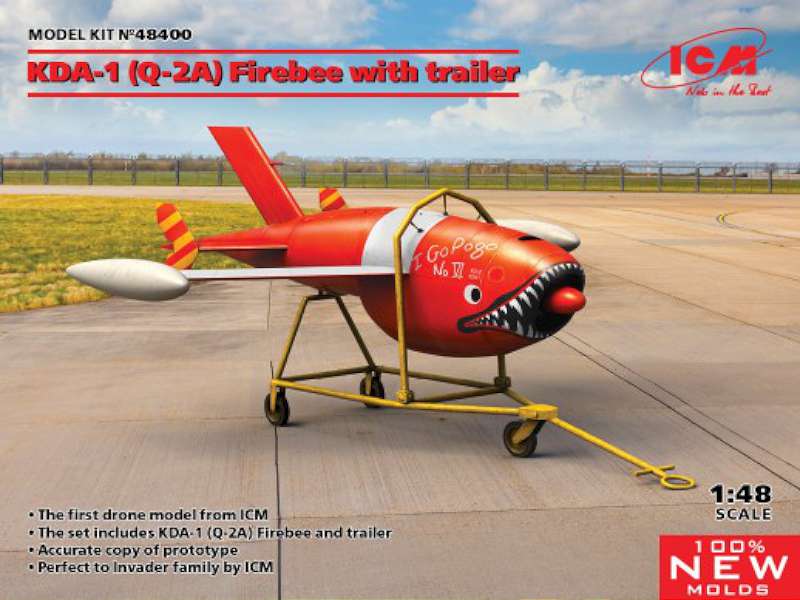1/48 KDA1 (Q2A) Firebee Drone w/Trailer