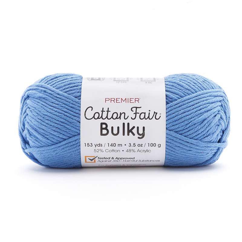 Premier Yarns Cotton Fair Bulky Yarn - Solid-Cornflower