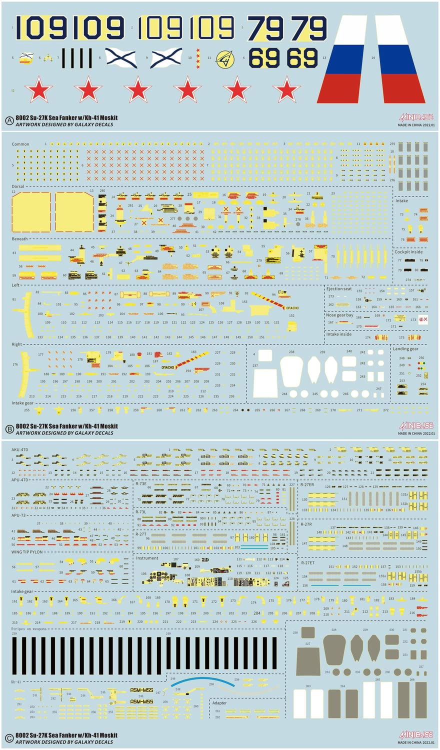1/48 Su27K Sea Flanker Russian Fighter w/Kh41 Moskit Missiles (D)