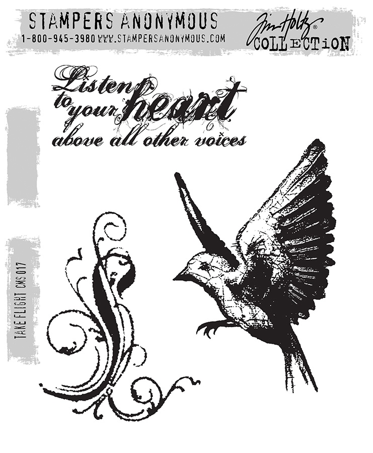 Tim Holtz Cling Stamps Set-TAKE FLIGHT