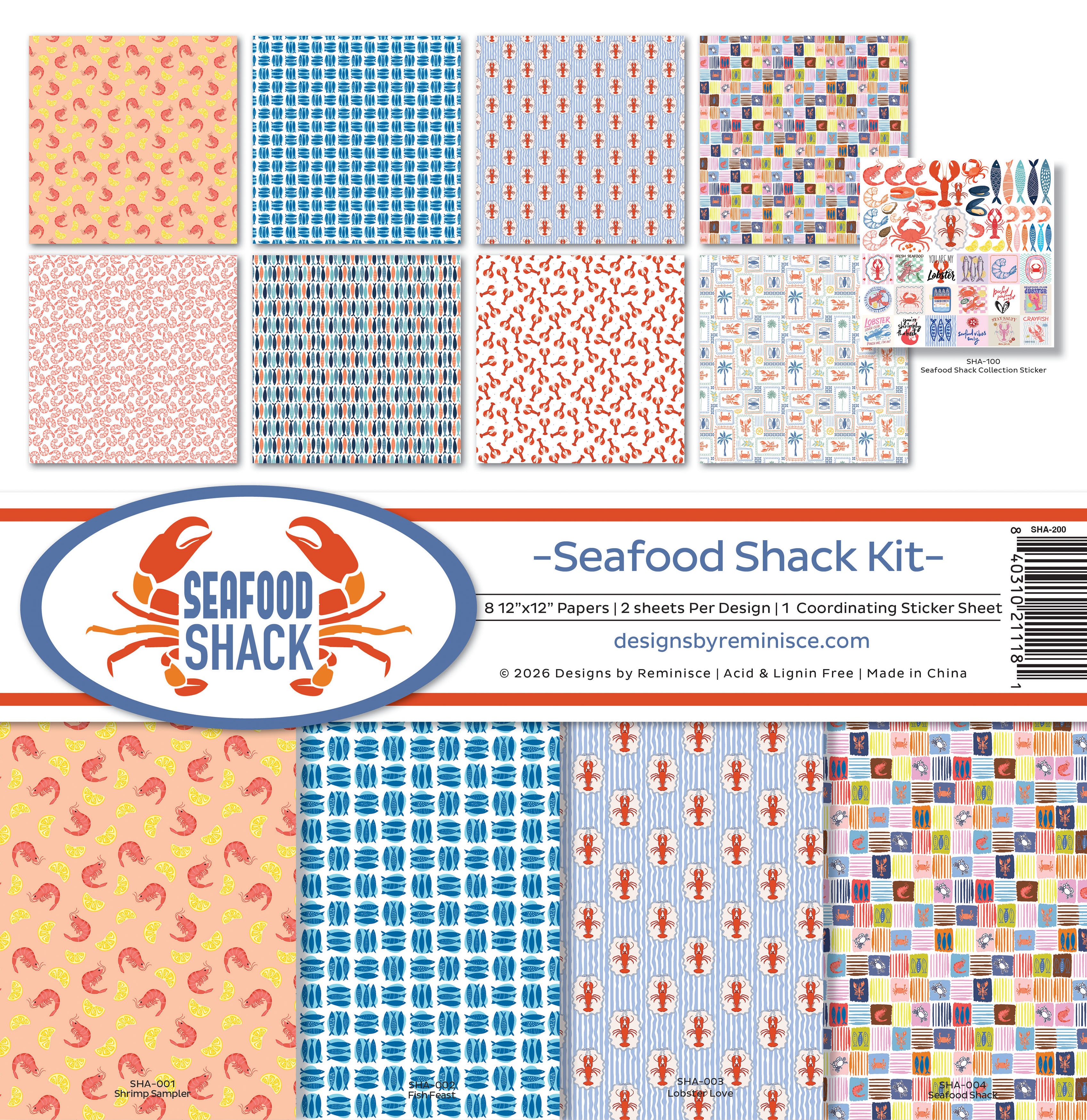 ReminisceCollectionKit12"X12"-SeafoodShack