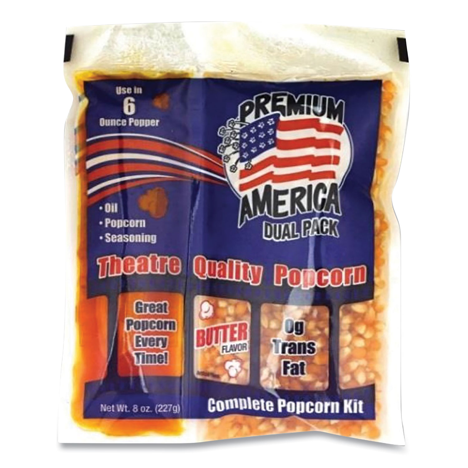 Popcorn Premium America, beurre, pack de 8 oz, 36/carton - Photo 1 sur 1