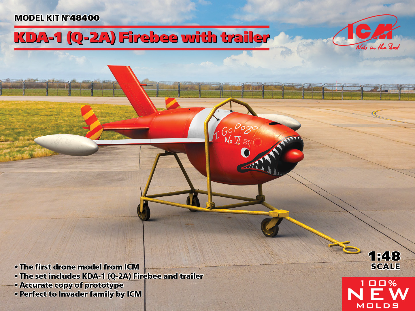 1/48 KDA1 (Q2A) Firebee Drone w/Trailer
