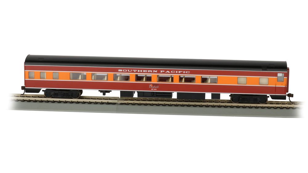 HO 85’ Smooth-Side Coach w/Lighted Interior Southern Pacific Daylight #2463